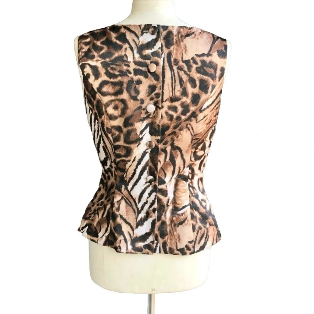 Cache Women’s Size 10 Animal Prints Button Back S… - image 3